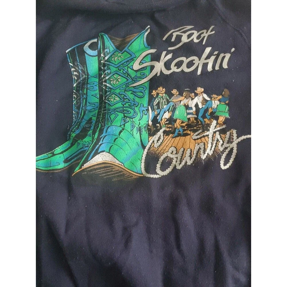 Tultex Vintage Sweater Boot Skootin' Country 80's Made In USA Men's XL
